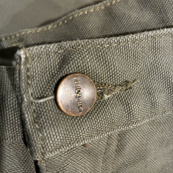 Carhartt Utility Canvas Flannel-Lined Pants Original Dungaree Fit B111 Moss - Picture 15 of 16